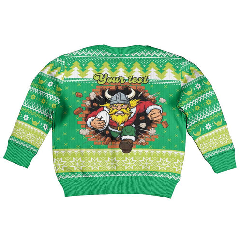 Santa Raiders Personalized Kid Ugly Christmas Sweater Christmas Rugby League Spirit - Aussie Hoodie