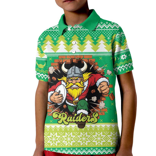 Santa Raiders Personalized Kid Polo Shirt Christmas Rugby League Spirit - Aussie Hoodie