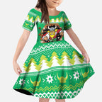 Santa Raiders Personalized Kid Short Sleeve Dress Christmas Rugby League Spirit - Aussie Hoodie