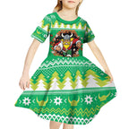 Santa Raiders Personalized Kid Short Sleeve Dress Christmas Rugby League Spirit - Aussie Hoodie