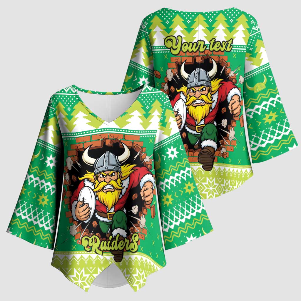 Santa Raiders Personalized Kimono Sleeve Blouse Christmas Rugby League Spirit - Aussie Hoodie