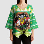 Santa Raiders Personalized Kimono Sleeve Blouse Christmas Rugby League Spirit - Aussie Hoodie