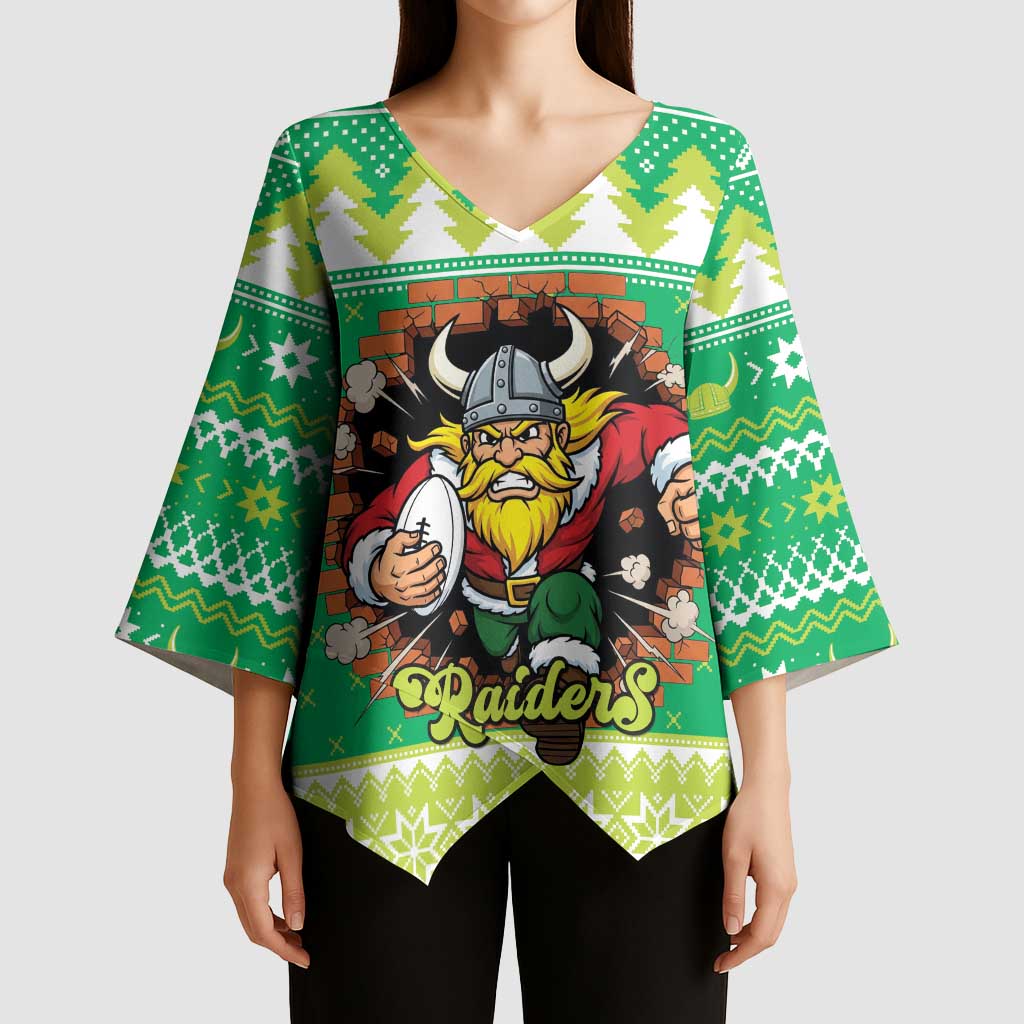 Santa Raiders Personalized Kimono Sleeve Blouse Christmas Rugby League Spirit - Aussie Hoodie