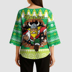 Santa Raiders Personalized Kimono Sleeve Blouse Christmas Rugby League Spirit - Aussie Hoodie