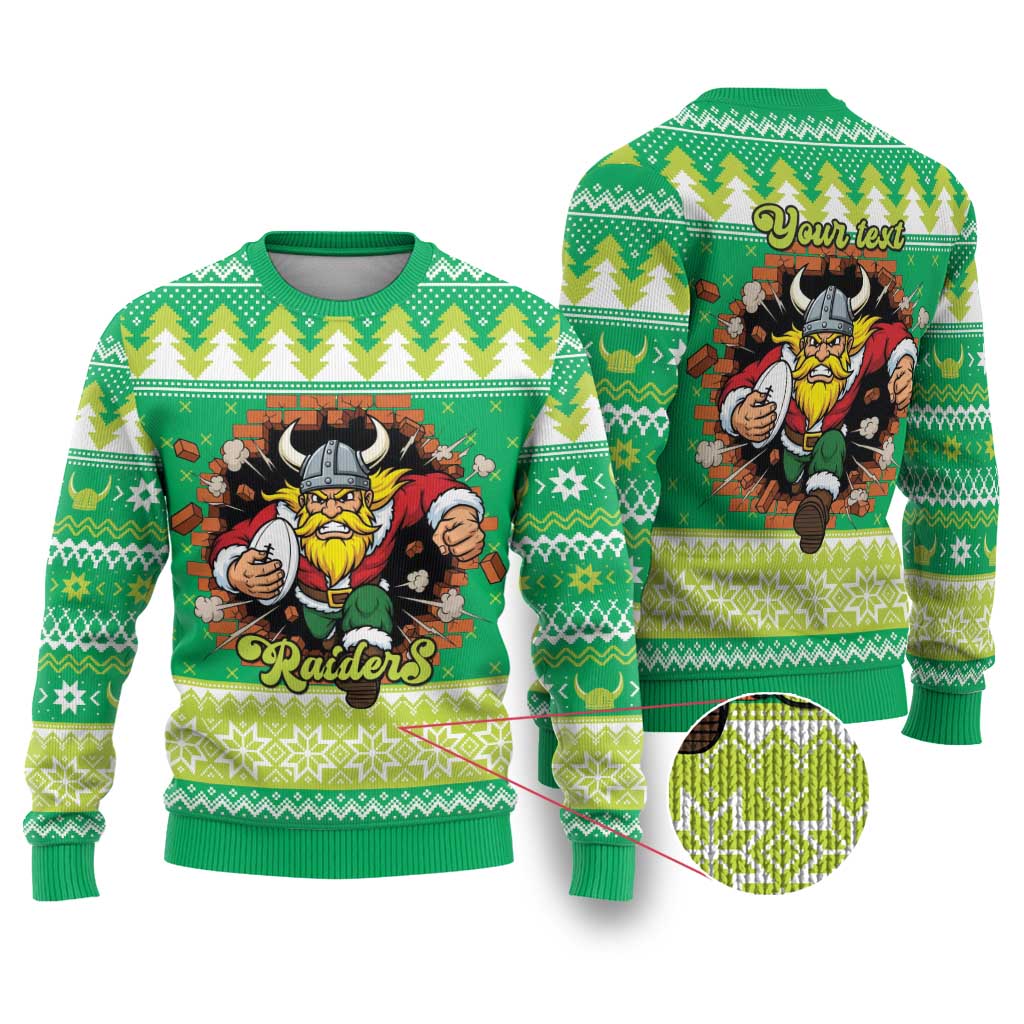 Santa Raiders Personalized Ugly Christmas Sweater Christmas Rugby League Spirit - Aussie Hoodie