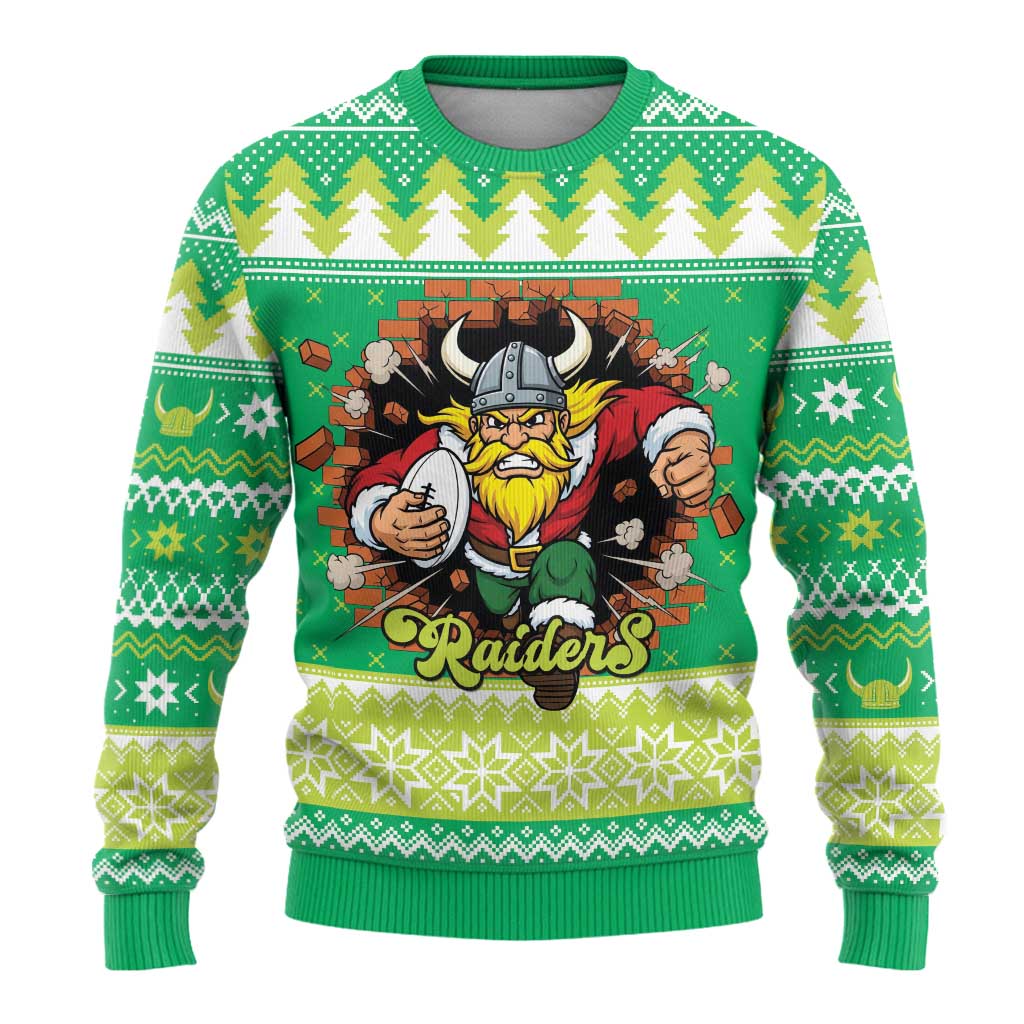 Santa Raiders Personalized Ugly Christmas Sweater Christmas Rugby League Spirit - Aussie Hoodie