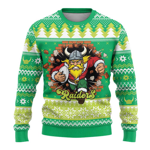 Santa Raiders Personalized Ugly Christmas Sweater Christmas Rugby League Spirit - Aussie Hoodie