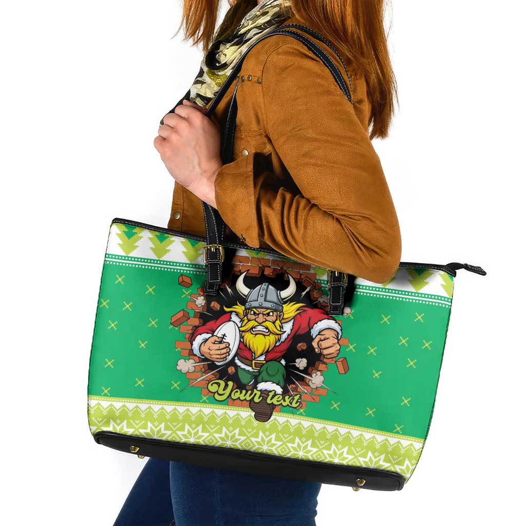 Santa Raiders Personalized Leather Tote Bag Christmas Rugby League Spirit - Aussie Hoodie