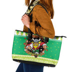 Santa Raiders Personalized Leather Tote Bag Christmas Rugby League Spirit - Aussie Hoodie