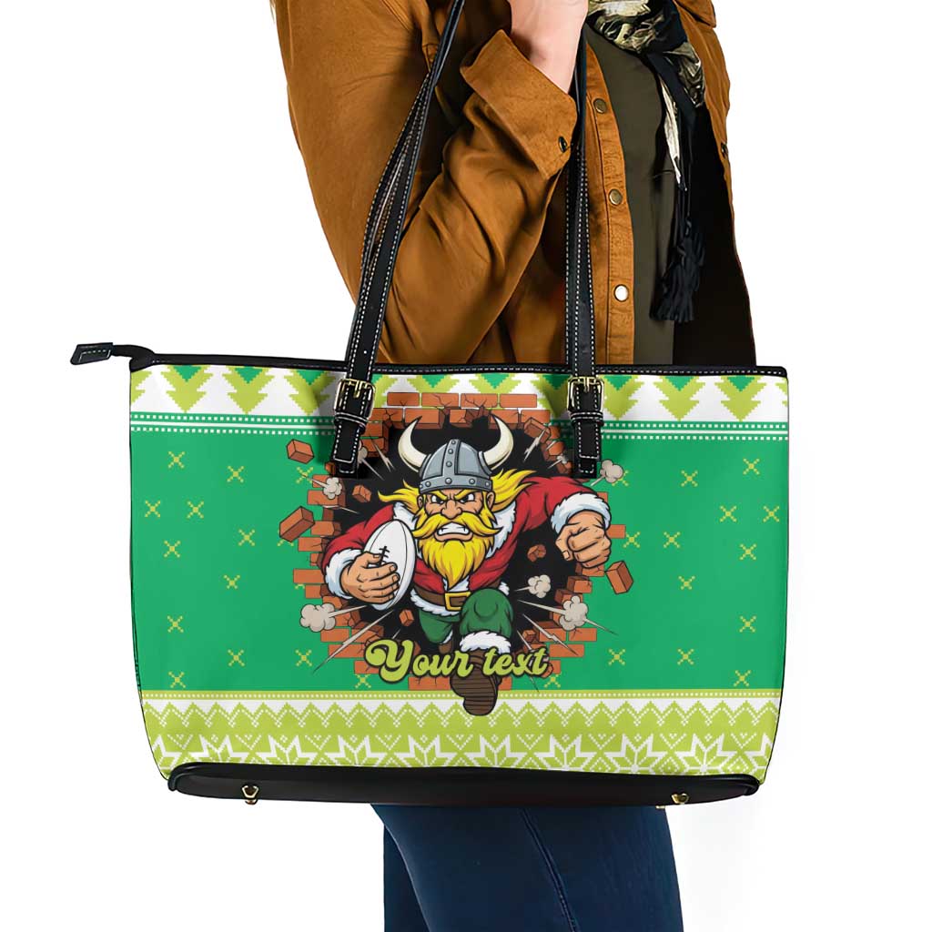Santa Raiders Personalized Leather Tote Bag Christmas Rugby League Spirit - Aussie Hoodie