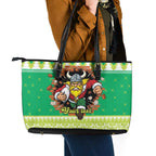 Santa Raiders Personalized Leather Tote Bag Christmas Rugby League Spirit - Aussie Hoodie