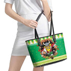 Santa Raiders Personalized Leather Tote Bag Christmas Rugby League Spirit - Aussie Hoodie