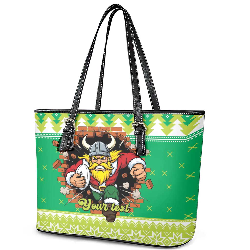 Santa Raiders Personalized Leather Tote Bag Christmas Rugby League Spirit - Aussie Hoodie