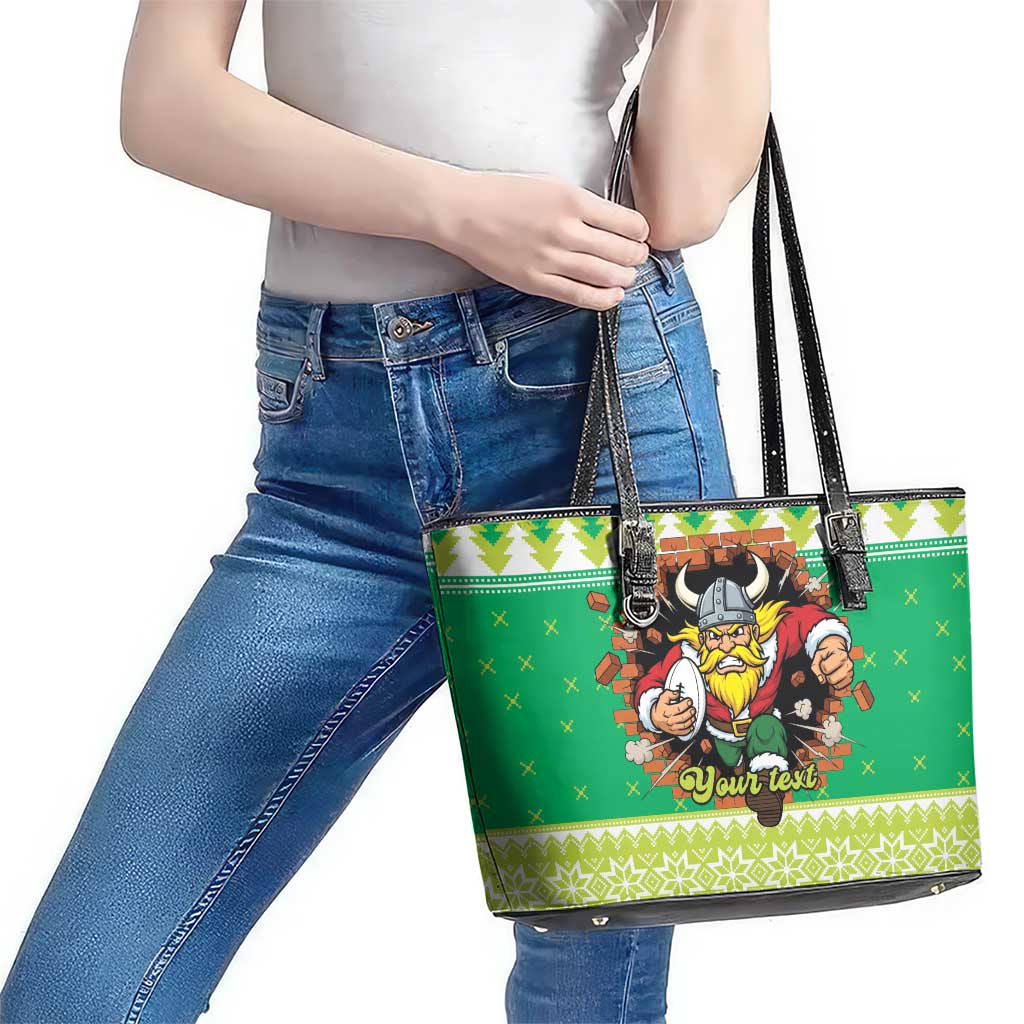 Santa Raiders Personalized Leather Tote Bag Christmas Rugby League Spirit - Aussie Hoodie