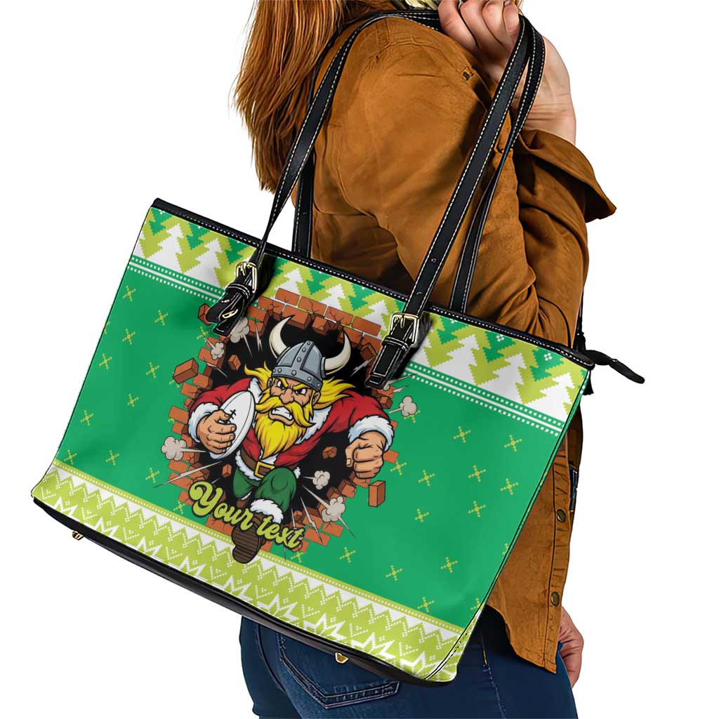 Santa Raiders Personalized Leather Tote Bag Christmas Rugby League Spirit - Aussie Hoodie