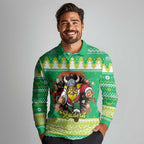 Santa Raiders Personalized Long Sleeve Polo Shirt Christmas Rugby League Spirit - Aussie Hoodie