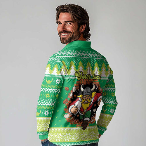 Santa Raiders Personalized Long Sleeve Polo Shirt Christmas Rugby League Spirit - Aussie Hoodie