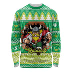 Santa Raiders Personalized Long Sleeve Shirt Christmas Rugby League Spirit - Aussie Hoodie