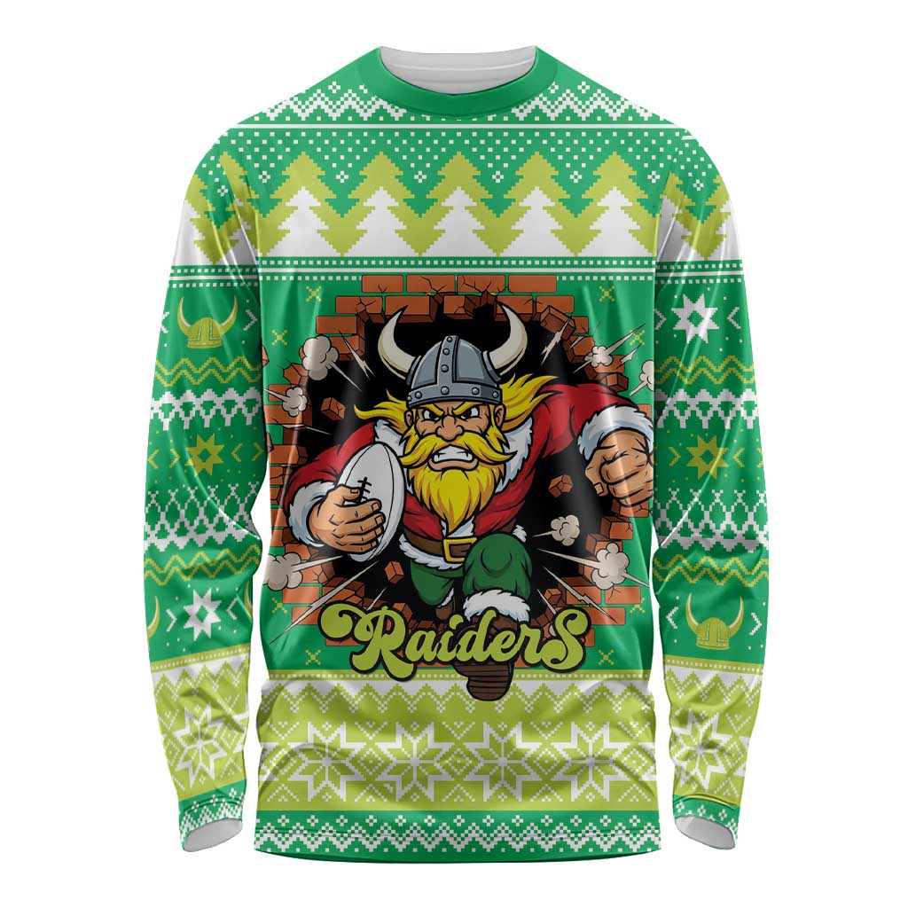 Santa Raiders Personalized Long Sleeve Shirt Christmas Rugby League Spirit - Aussie Hoodie