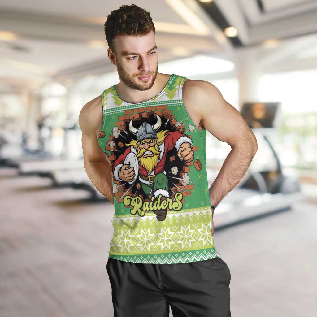 Santa Raiders Personalized Men Tank Top Christmas Rugby League Spirit - Aussie Hoodie