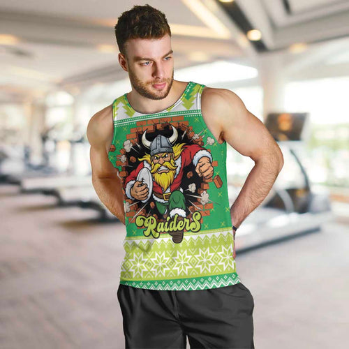 Santa Raiders Personalized Men Tank Top Christmas Rugby League Spirit - Aussie Hoodie