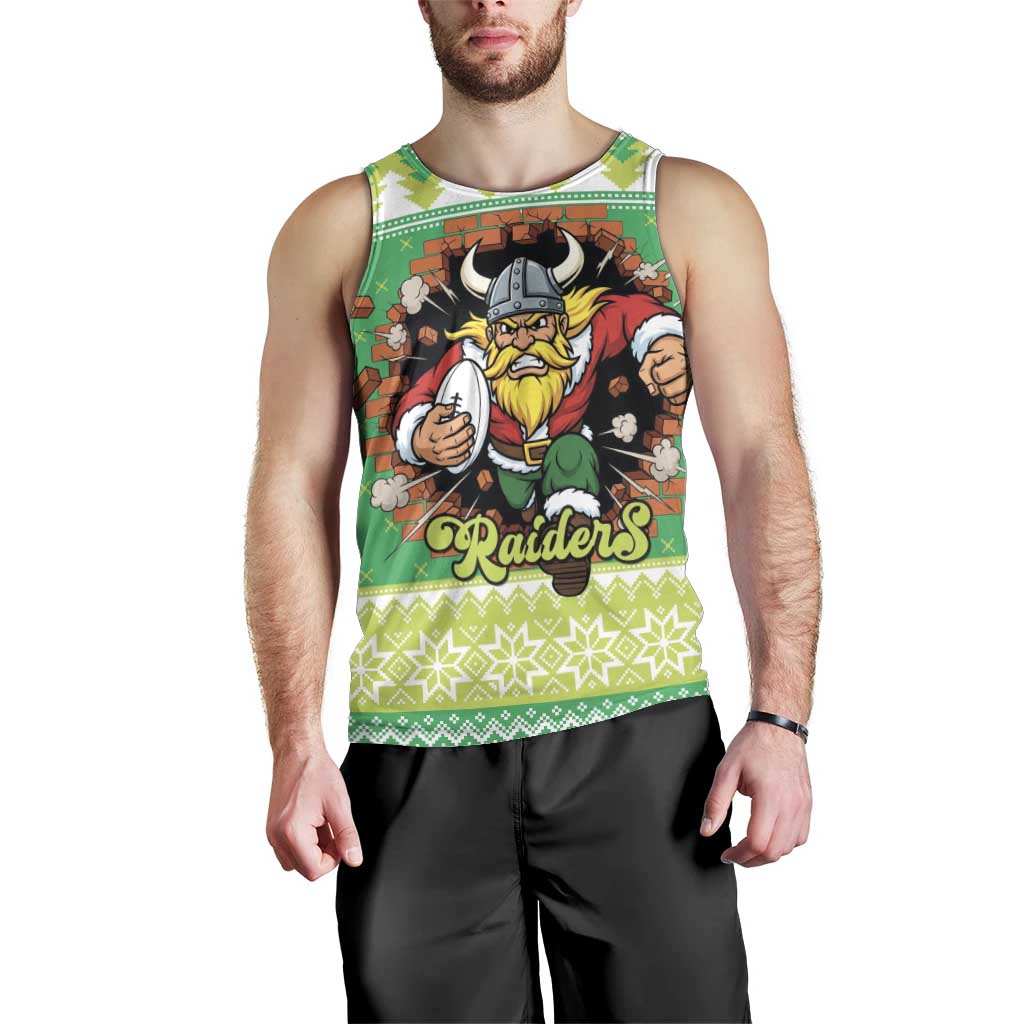 Santa Raiders Personalized Men Tank Top Christmas Rugby League Spirit - Aussie Hoodie