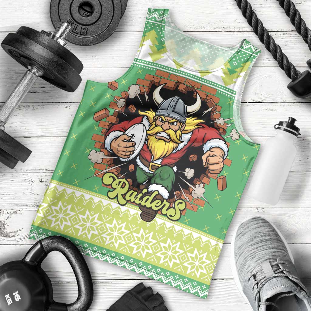 Santa Raiders Personalized Men Tank Top Christmas Rugby League Spirit - Aussie Hoodie