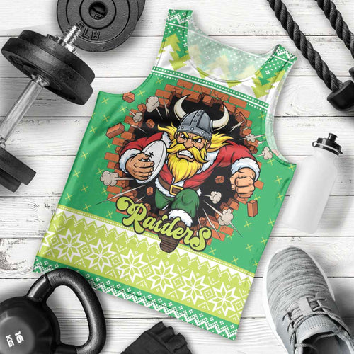 Santa Raiders Personalized Men Tank Top Christmas Rugby League Spirit - Aussie Hoodie