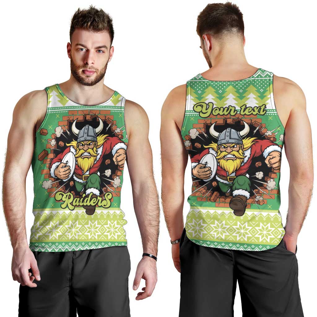 Santa Raiders Personalized Men Tank Top Christmas Rugby League Spirit - Aussie Hoodie