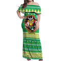 Santa Raiders Personalized Off Shoulder Maxi Dress Christmas Rugby League Spirit - Aussie Hoodie