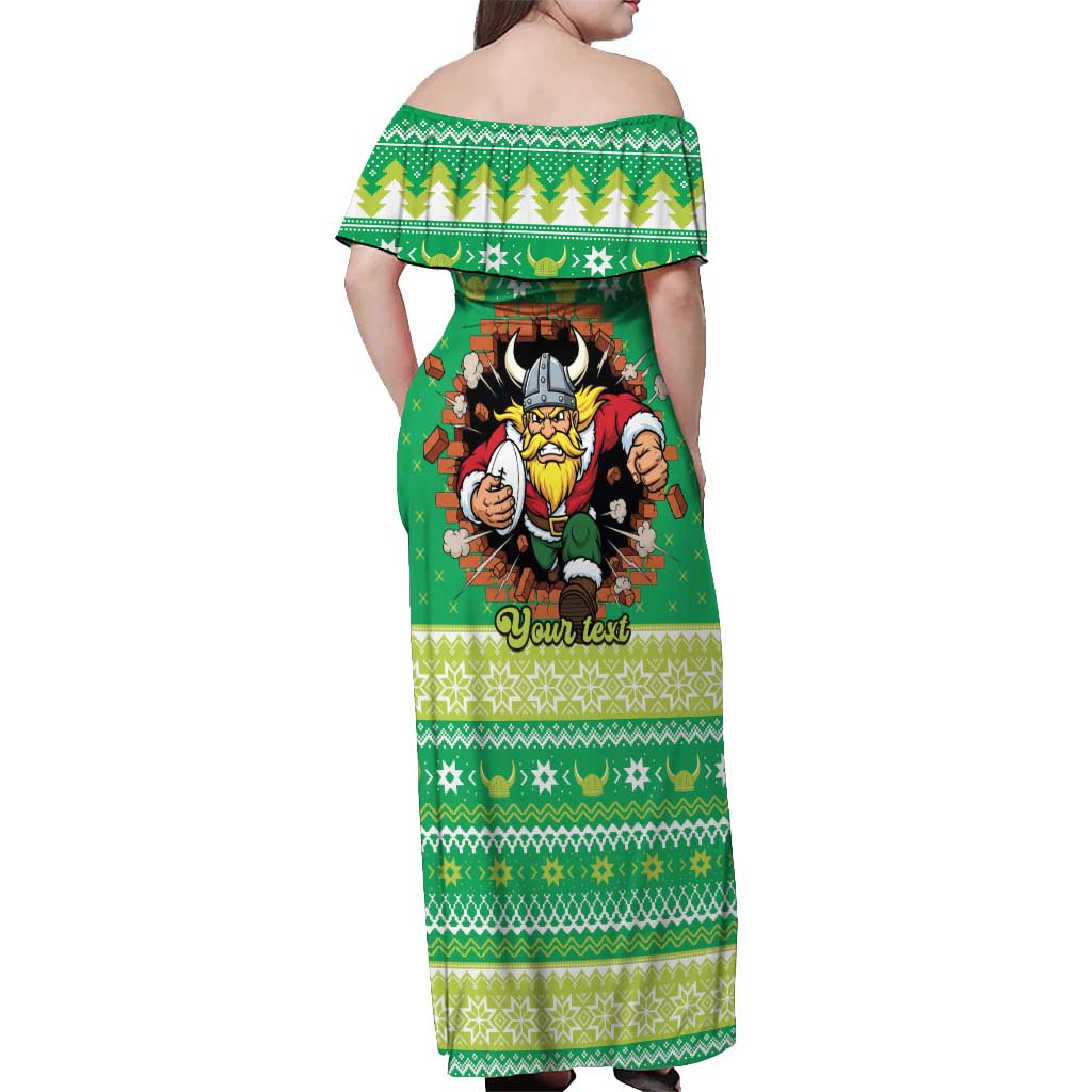 Santa Raiders Personalized Off Shoulder Maxi Dress Christmas Rugby League Spirit - Aussie Hoodie