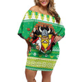 Santa Raiders Personalized Off Shoulder Short Dress Christmas Rugby League Spirit - Aussie Hoodie
