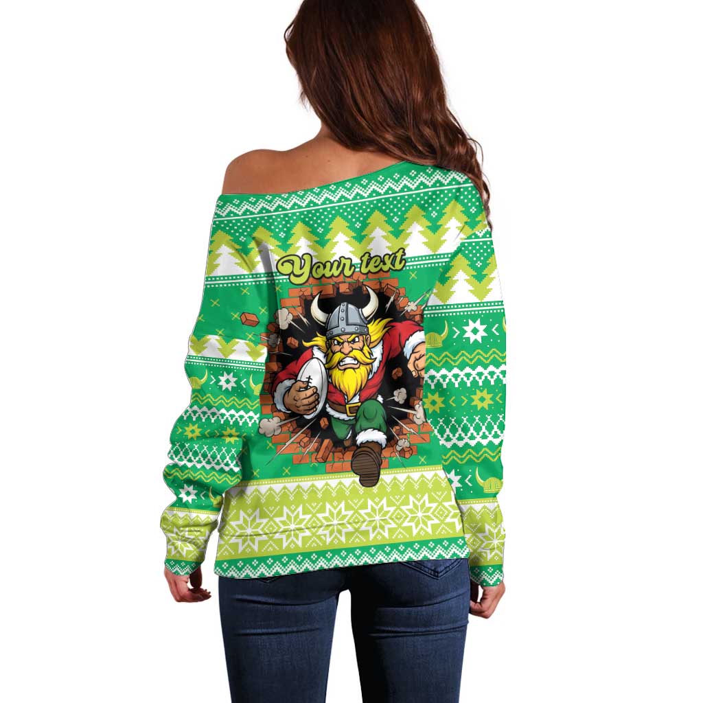 Santa Raiders Personalized Off Shoulder Sweater Christmas Rugby League Spirit - Aussie Hoodie