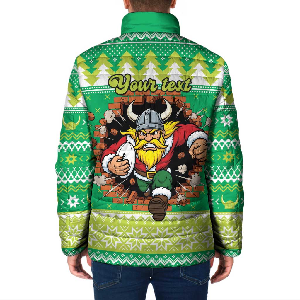 Santa Raiders Personalized Padded Jacket Christmas Rugby League Spirit - Aussie Hoodie
