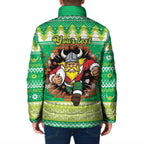 Santa Raiders Personalized Padded Jacket Christmas Rugby League Spirit - Aussie Hoodie