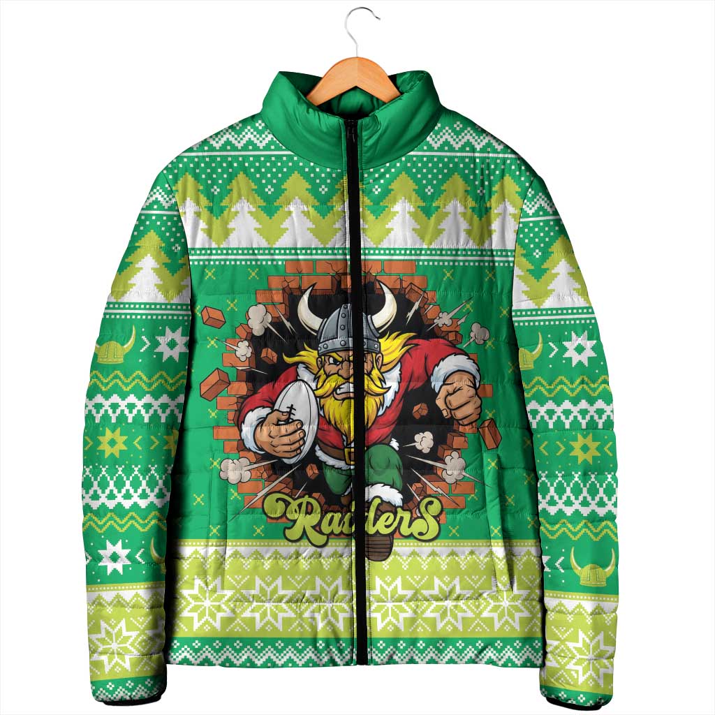 Santa Raiders Personalized Padded Jacket Christmas Rugby League Spirit - Aussie Hoodie