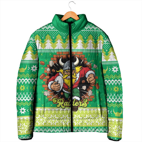 Santa Raiders Personalized Padded Jacket Christmas Rugby League Spirit - Aussie Hoodie