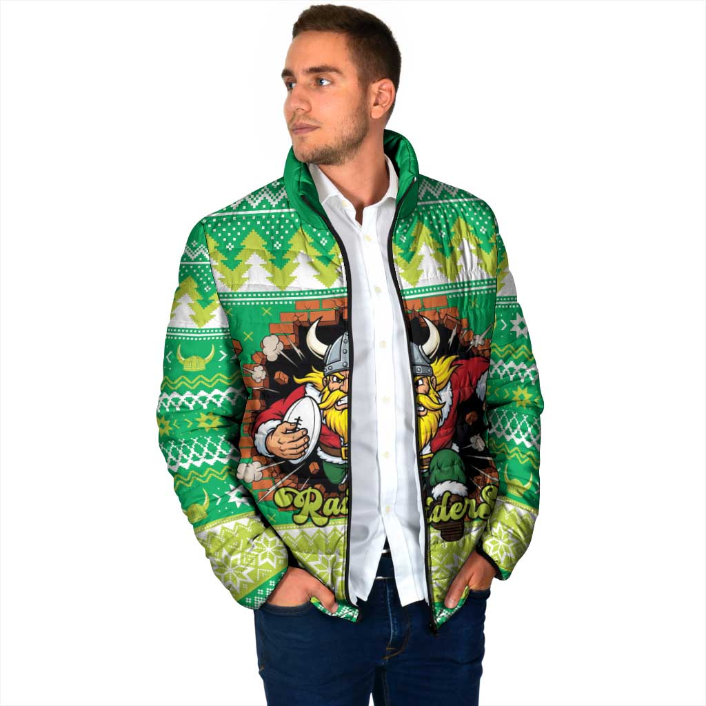 Santa Raiders Personalized Padded Jacket Christmas Rugby League Spirit - Aussie Hoodie