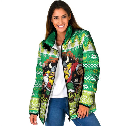 Santa Raiders Personalized Padded Jacket Christmas Rugby League Spirit - Aussie Hoodie