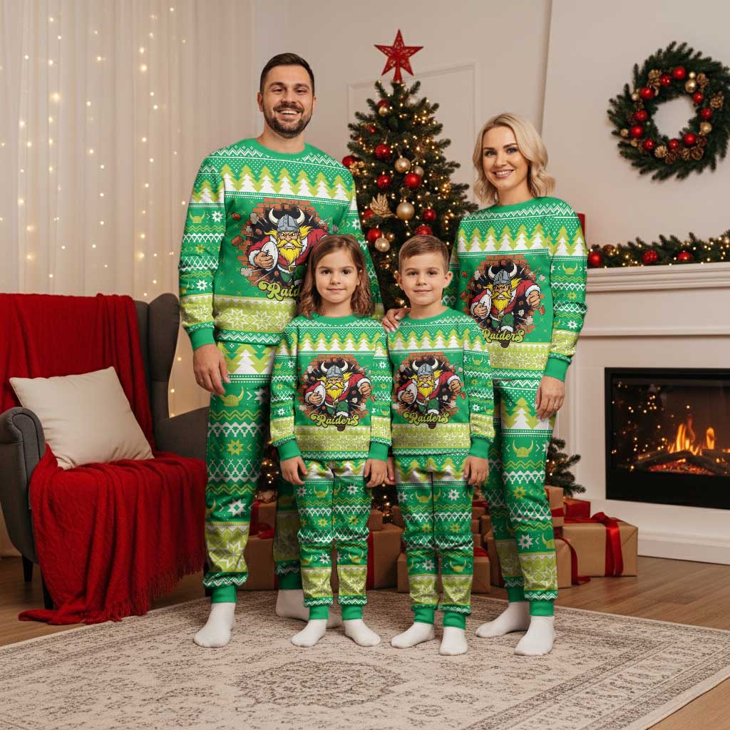 Santa Raiders Personalized Christmas Pajama Set Christmas Rugby League Spirit - Aussie Hoodie
