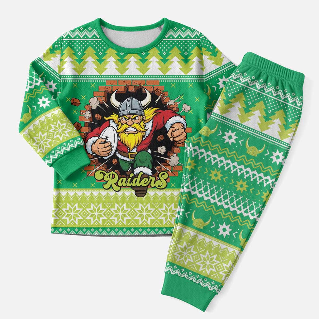 Santa Raiders Personalized Christmas Pajama Set Christmas Rugby League Spirit - Aussie Hoodie