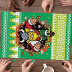 Santa Raiders Personalized Puzzle Christmas Rugby League Spirit - Aussie Hoodie