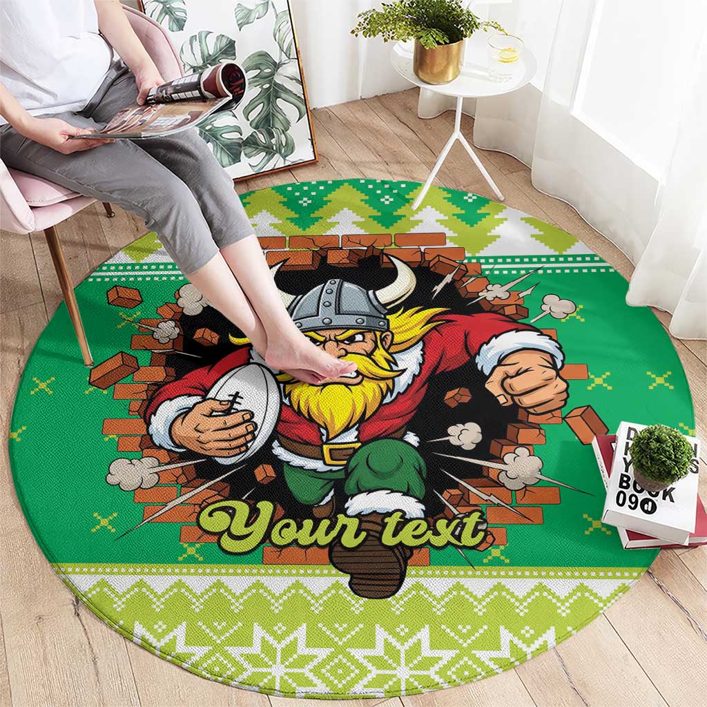 Santa Raiders Personalized Round Carpet Christmas Rugby League Spirit - Aussie Hoodie