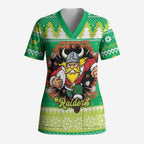 Santa Raiders Personalized Scrub Top Christmas Rugby League Spirit - Aussie Hoodie