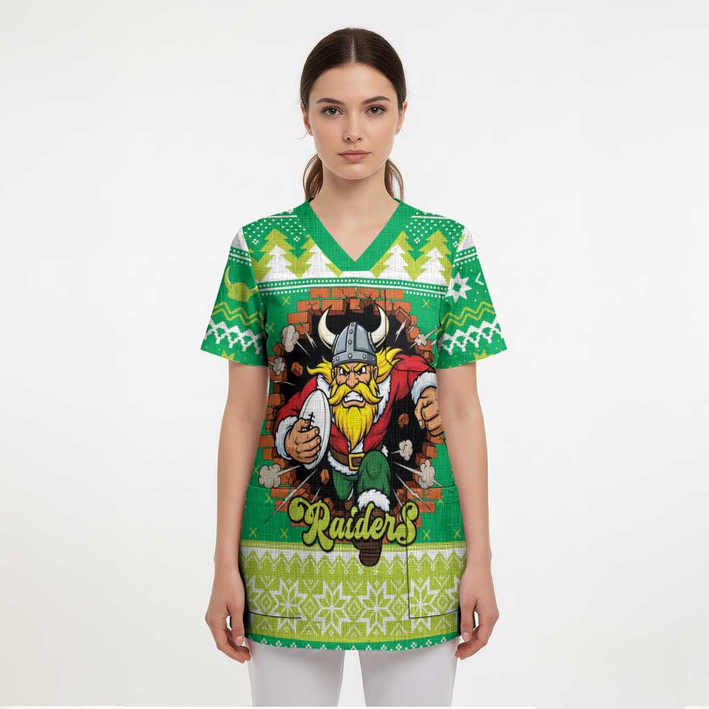 Santa Raiders Personalized Scrub Top Christmas Rugby League Spirit - Aussie Hoodie