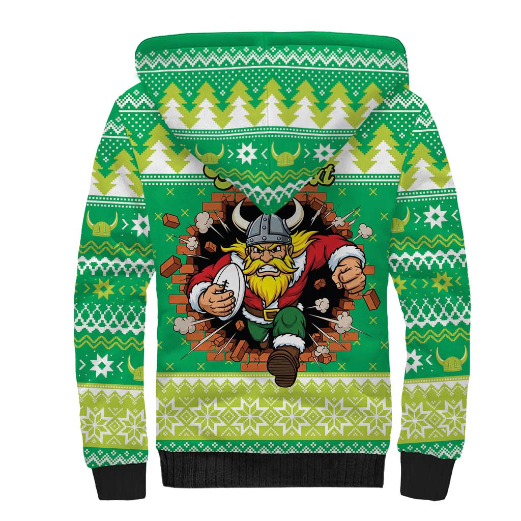 Santa Raiders Personalized Sherpa Hoodie Christmas Rugby League Spirit - Aussie Hoodie