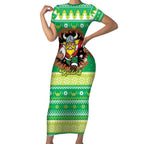 Santa Raiders Personalized Short Sleeve Bodycon Dress Christmas Rugby League Spirit - Aussie Hoodie