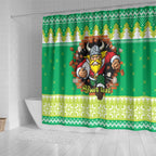 Santa Raiders Personalized Shower Curtain Christmas Rugby League Spirit - Aussie Hoodie