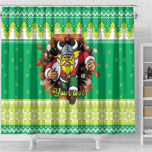 Santa Raiders Personalized Shower Curtain Christmas Rugby League Spirit - Aussie Hoodie