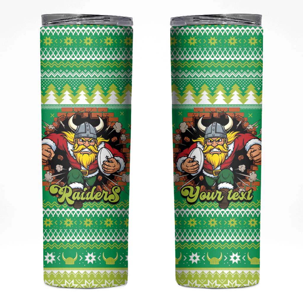 Santa Raiders Personalized Skinny Tumbler Christmas Rugby League Spirit - Aussie Hoodie